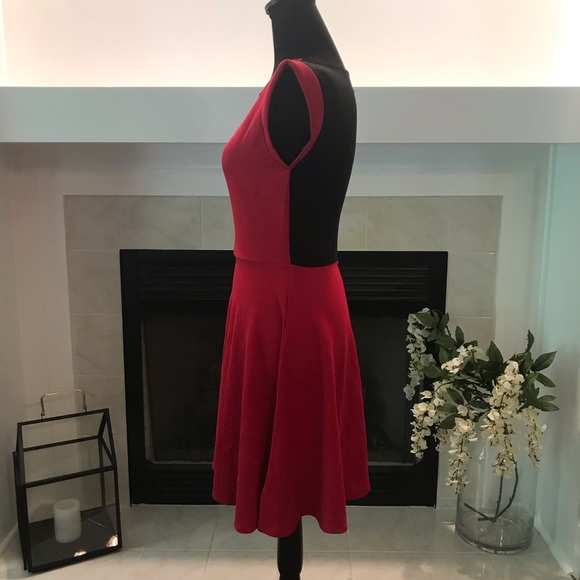 Bebe Red Sheer Top Dress - Picture 3 of 8